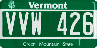 VT license plate VVW426
