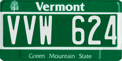 VT license plate VVW624