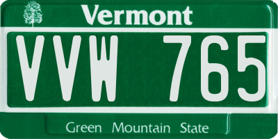 VT license plate VVW765
