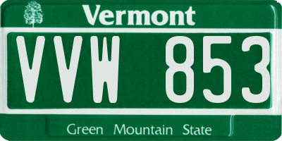 VT license plate VVW853