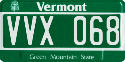 VT license plate VVX068
