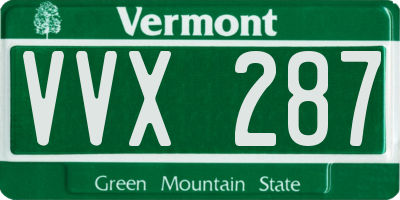 VT license plate VVX287