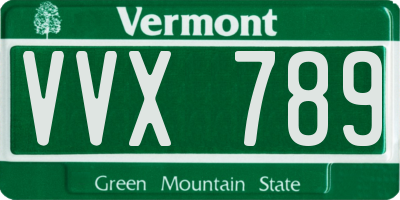 VT license plate VVX789