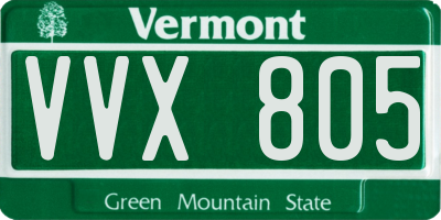 VT license plate VVX805