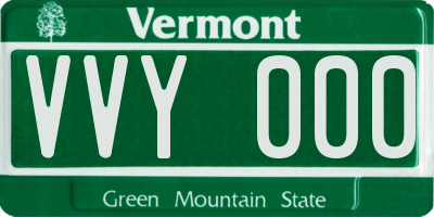 VT license plate VVY000