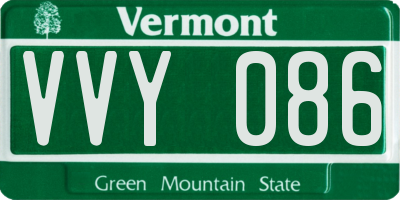 VT license plate VVY086
