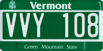 VT license plate VVY108