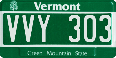 VT license plate VVY303