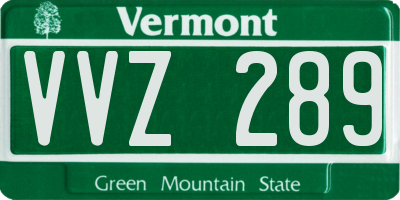 VT license plate VVZ289