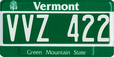 VT license plate VVZ422