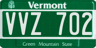 VT license plate VVZ702