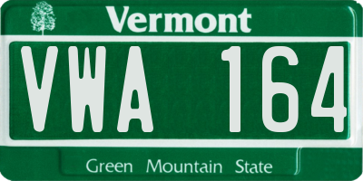 VT license plate VWA164