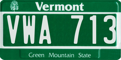 VT license plate VWA713