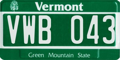 VT license plate VWB043