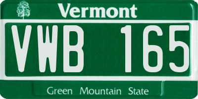 VT license plate VWB165
