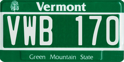 VT license plate VWB170