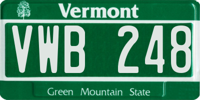 VT license plate VWB248