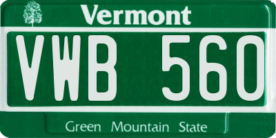 VT license plate VWB560