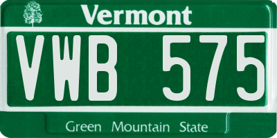 VT license plate VWB575