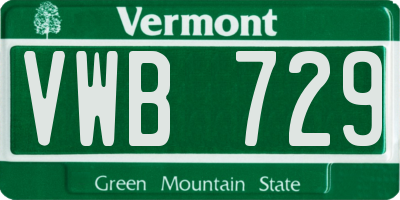 VT license plate VWB729