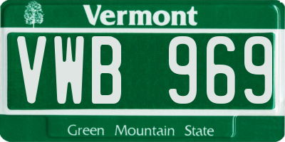 VT license plate VWB969
