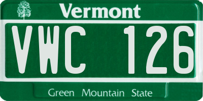 VT license plate VWC126