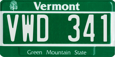 VT license plate VWD341