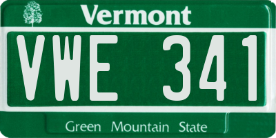VT license plate VWE341