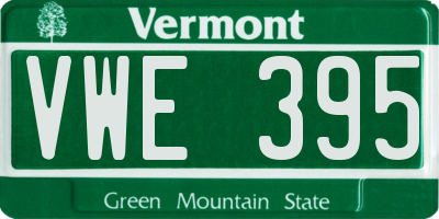 VT license plate VWE395