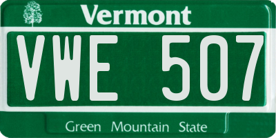 VT license plate VWE507