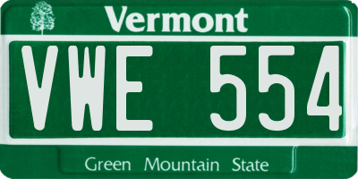 VT license plate VWE554