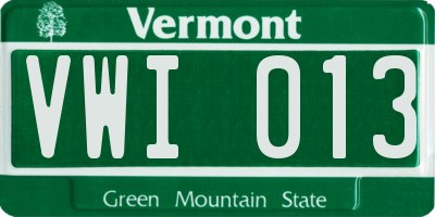 VT license plate VWI013