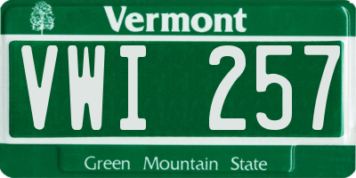 VT license plate VWI257