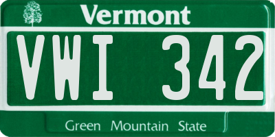 VT license plate VWI342