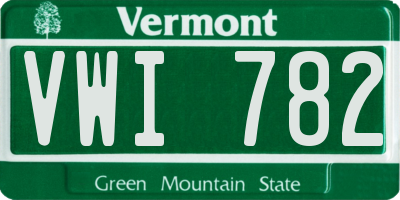 VT license plate VWI782