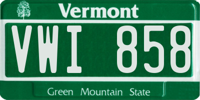 VT license plate VWI858