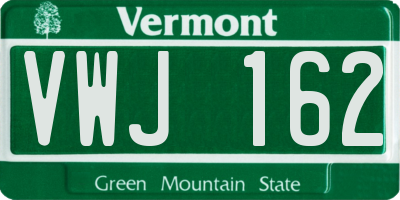 VT license plate VWJ162