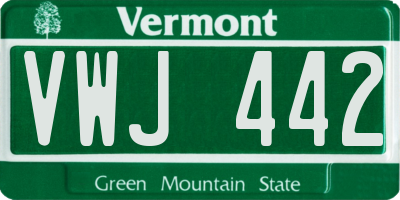 VT license plate VWJ442