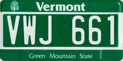 VT license plate VWJ661