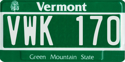 VT license plate VWK170