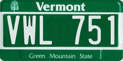 VT license plate VWL751