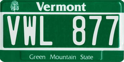 VT license plate VWL877