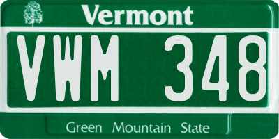 VT license plate VWM348