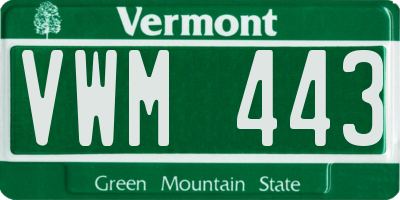 VT license plate VWM443