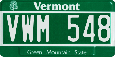 VT license plate VWM548