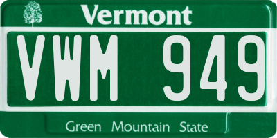 VT license plate VWM949