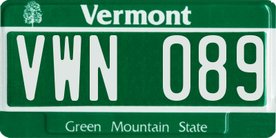 VT license plate VWN089