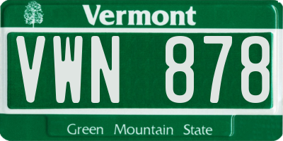 VT license plate VWN878
