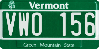 VT license plate VWO156