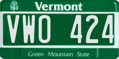 VT license plate VWO424